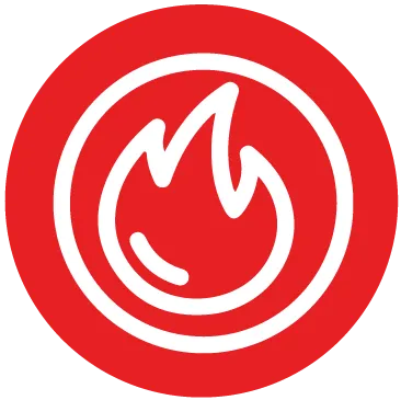 Heating icon showing a flame